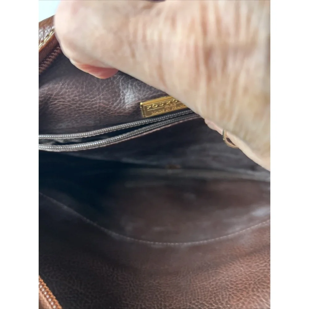 Pourchet Vintage Paris Purse‎ Crossbody Leather Saddle Bag Purse